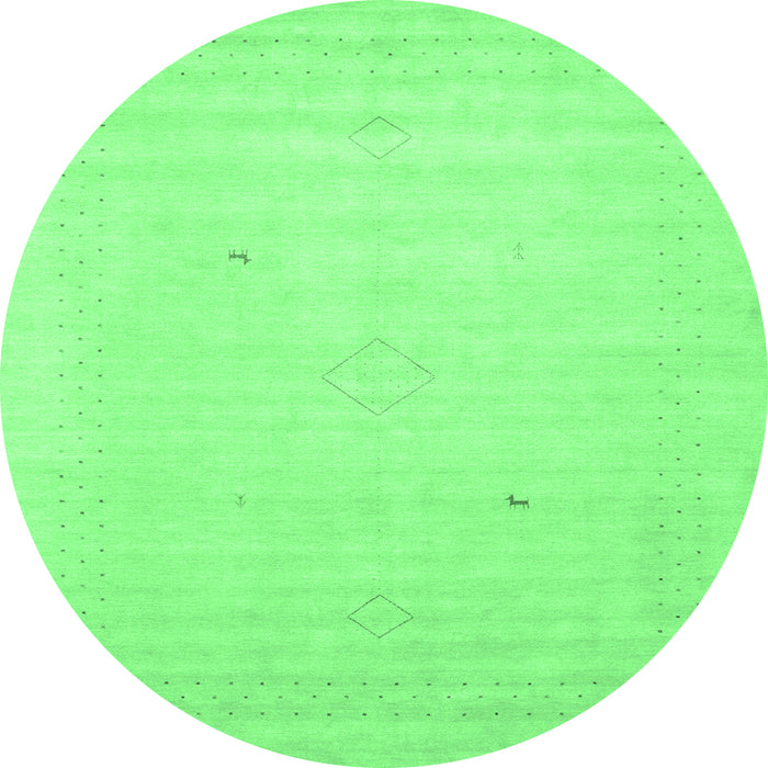 Round Solid Emerald Green Modern Rug, con2498emgrn