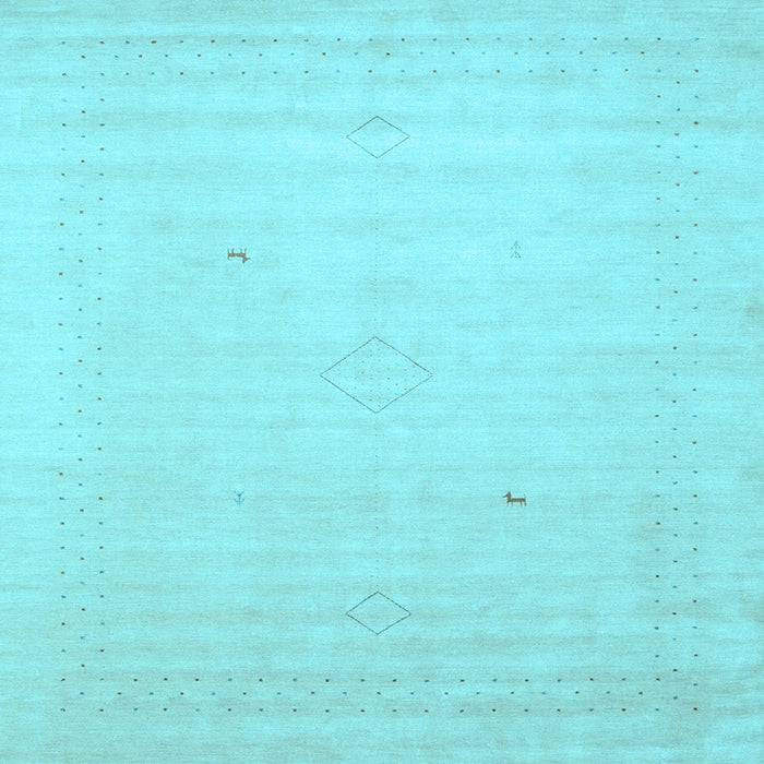 Square Machine Washable Solid Light Blue Modern Rug, wshcon2498lblu