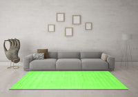 Machine Washable Solid Green Modern Rug, wshcon2498grn