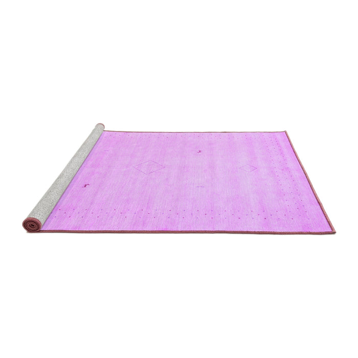 Sideview of Machine Washable Solid Purple Modern Area Rugs, wshcon2498pur