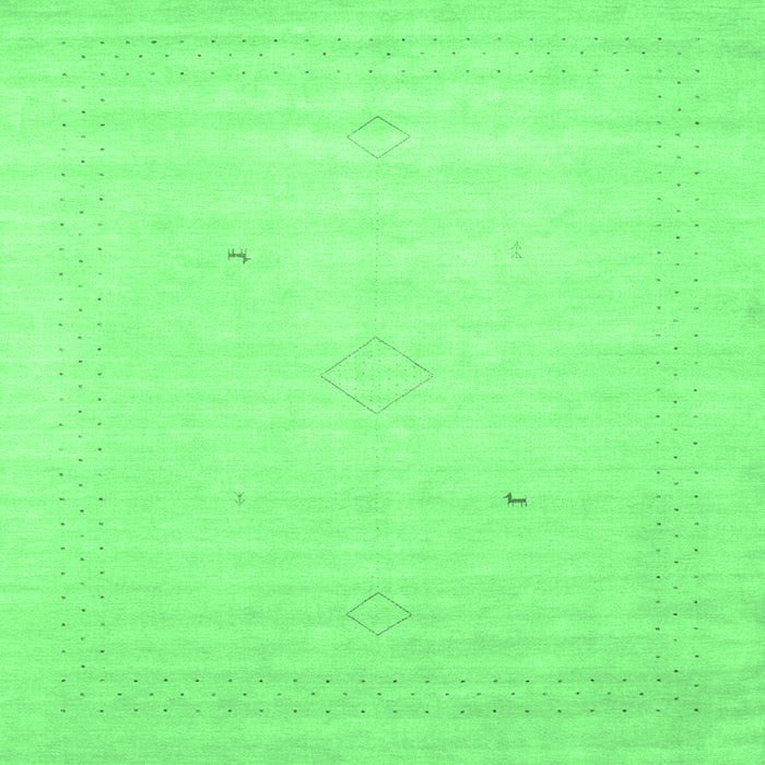 Square Machine Washable Solid Emerald Green Modern Area Rugs, wshcon2498emgrn