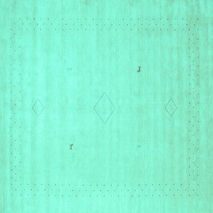 Square Solid Turquoise Modern Rug, con2498turq