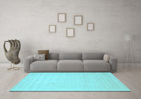 Machine Washable Solid Light Blue Modern Rug, wshcon2498lblu