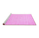 Sideview of Machine Washable Solid Pink Modern Rug, wshcon2498pnk