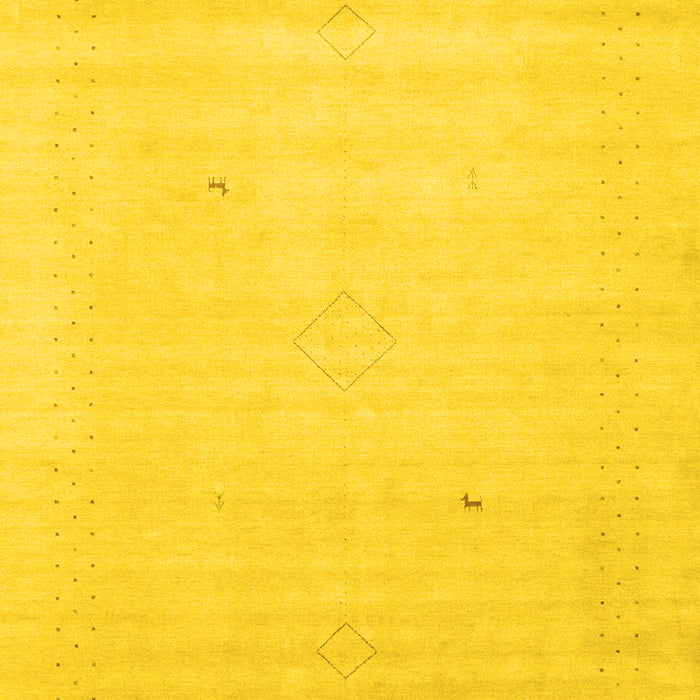 Machine Washable Solid Yellow Modern Rug, wshcon2498yw