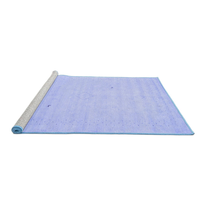 Sideview of Machine Washable Solid Blue Modern Rug, wshcon2498blu
