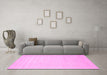 Machine Washable Solid Pink Modern Rug in a Living Room, wshcon2498pnk