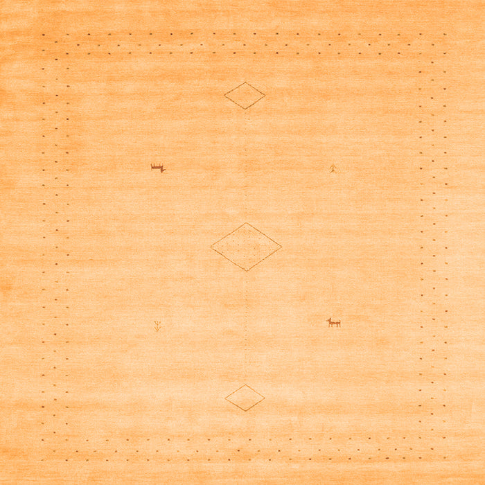 Round Machine Washable Solid Orange Modern Area Rugs, wshcon2498org