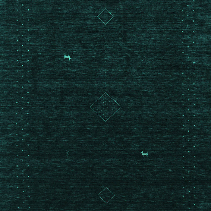 Machine Washable Abstract Turquoise Contemporary Area Rugs, wshcon2499turq
