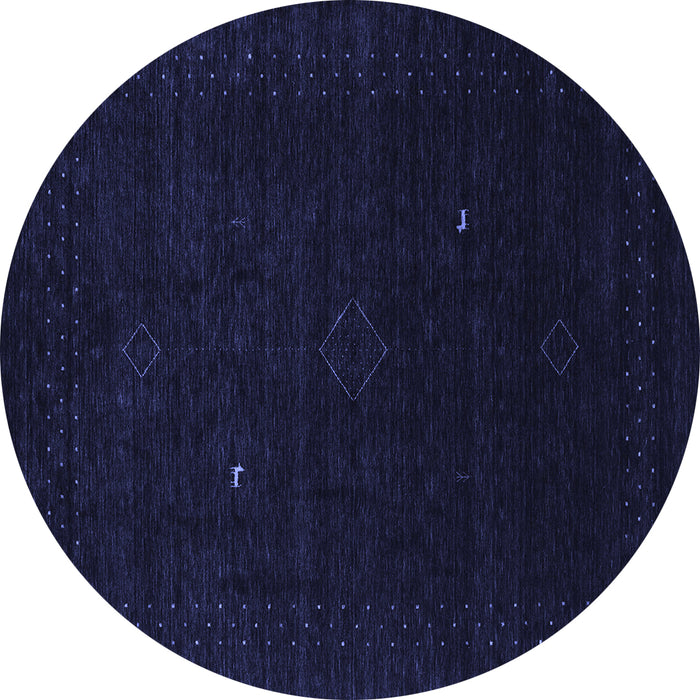 Round Abstract Blue Contemporary Rug, con2499blu