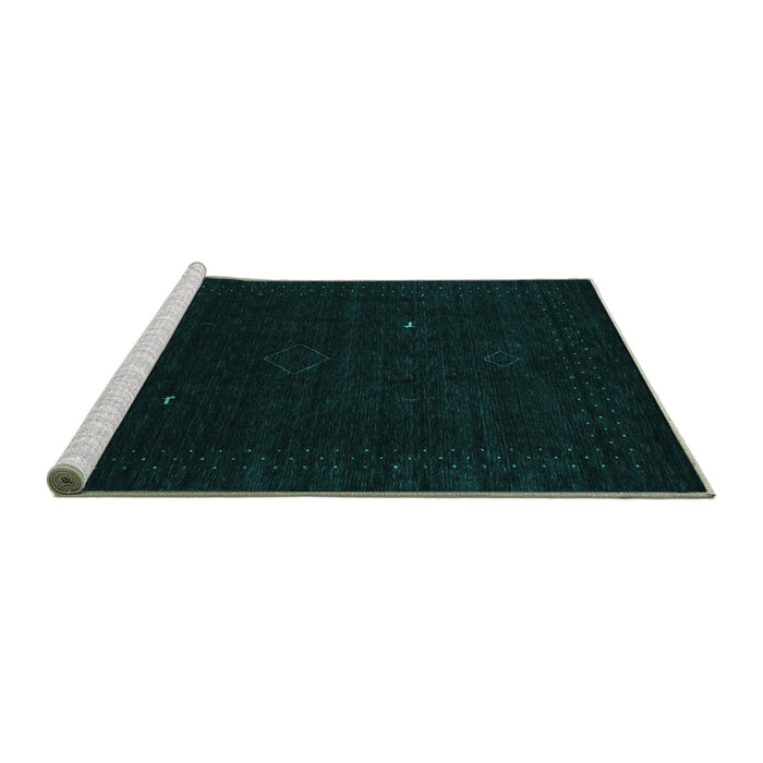 Sideview of Machine Washable Abstract Turquoise Contemporary Area Rugs, wshcon2499turq