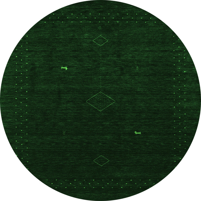 Square Abstract Green Contemporary Rug, con2499grn