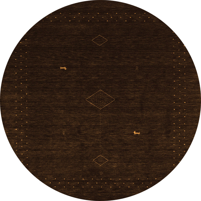 Square Abstract Orange Contemporary Rug, con2499org