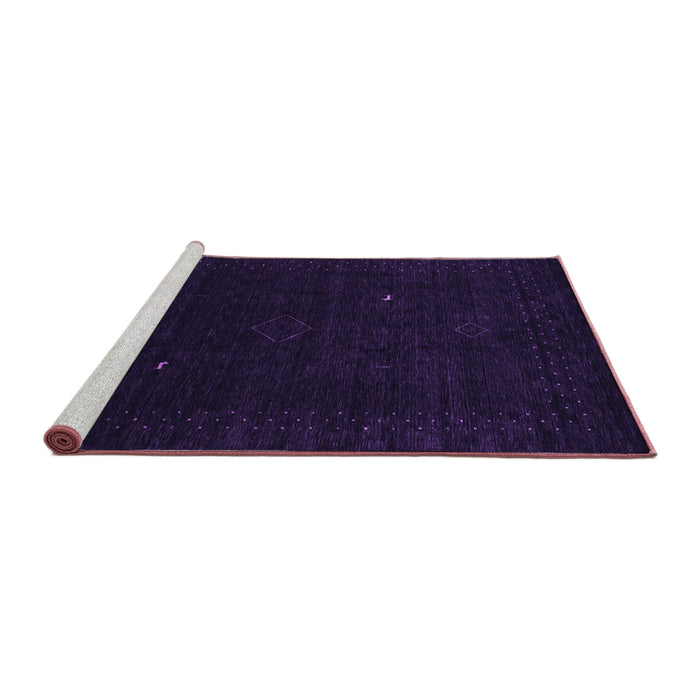 Sideview of Machine Washable Abstract Purple Contemporary Area Rugs, wshcon2499pur