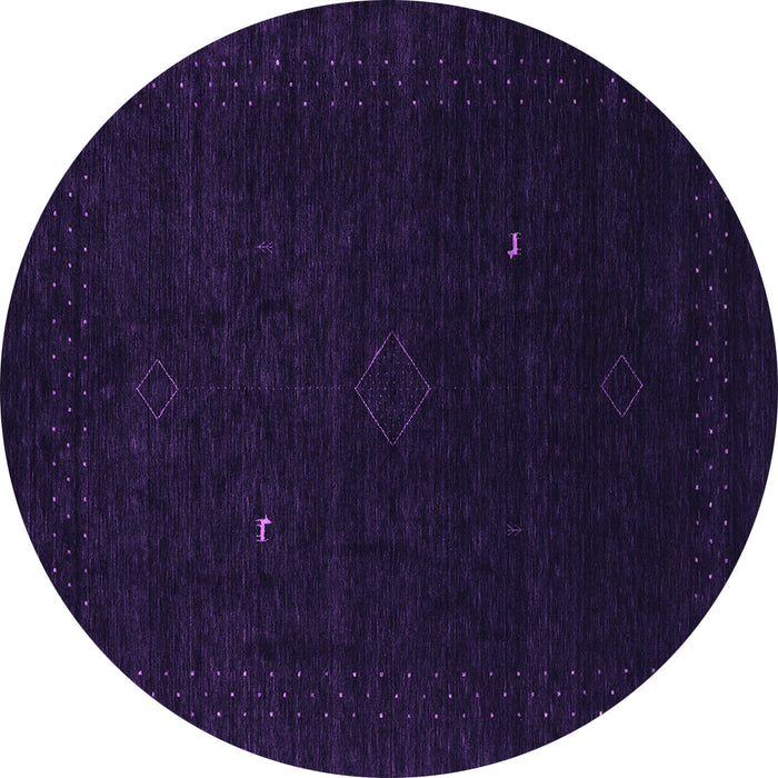 Round Abstract Purple Contemporary Rug, con2499pur