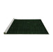 Sideview of Machine Washable Abstract Emerald Green Contemporary Area Rugs, wshcon2499emgrn