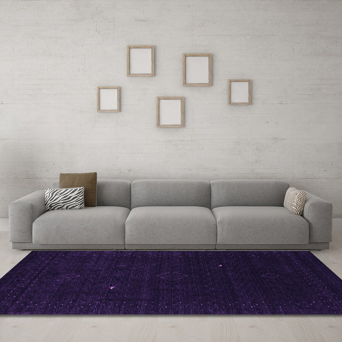 Machine Washable Abstract Purple Contemporary Area Rugs in a Living Room, wshcon2499pur
