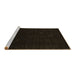 Sideview of Machine Washable Abstract Brown Contemporary Rug, wshcon2499brn