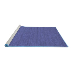 Sideview of Machine Washable Abstract Blue Contemporary Rug, wshcon249blu
