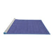 Sideview of Machine Washable Abstract Blue Contemporary Rug, wshcon249blu