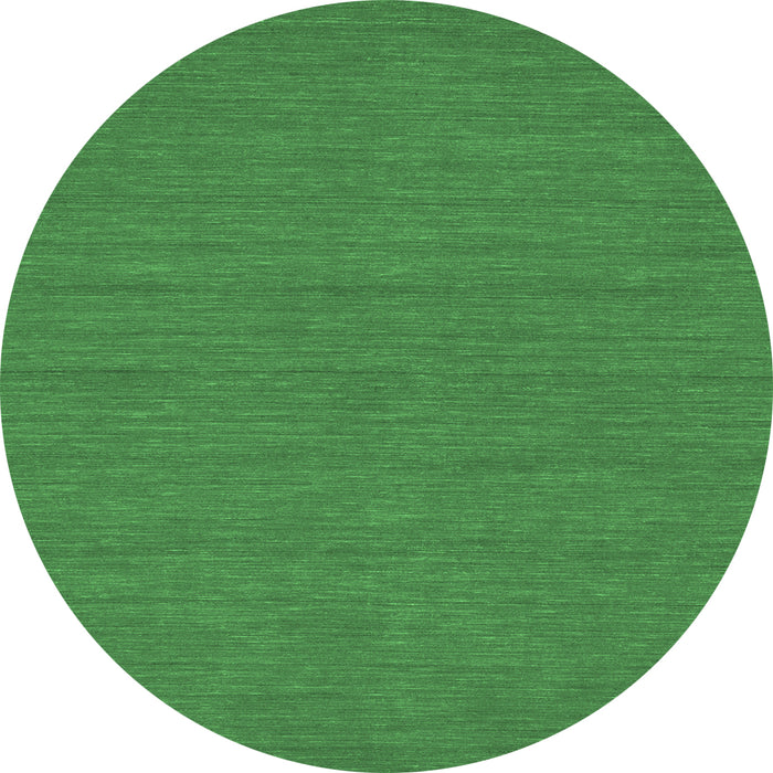 Round Machine Washable Abstract Emerald Green Contemporary Area Rugs, wshcon249emgrn
