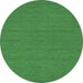 Round Machine Washable Abstract Emerald Green Contemporary Area Rugs, wshcon249emgrn