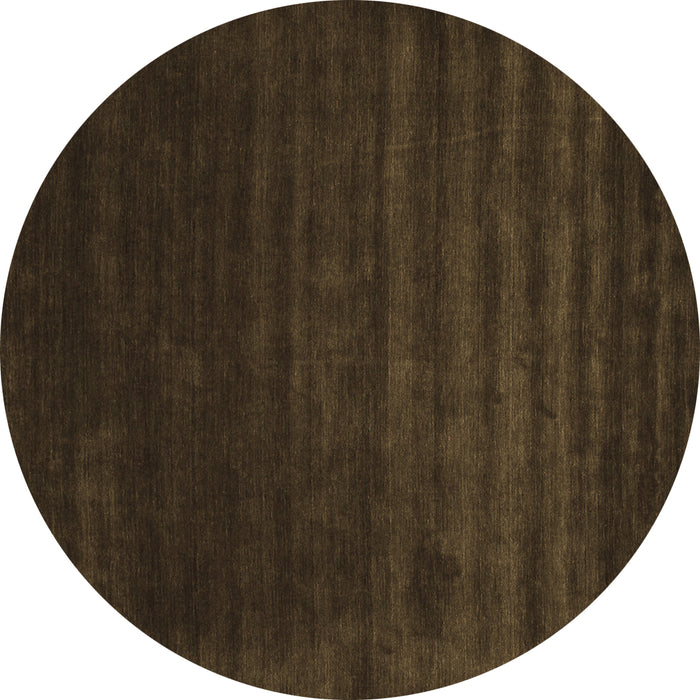 Round Abstract Brown Contemporary Rug, con24brn