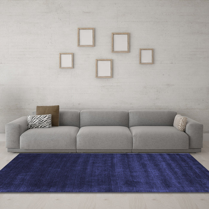 Machine Washable Abstract Blue Contemporary Rug in a Living Room, wshcon24blu