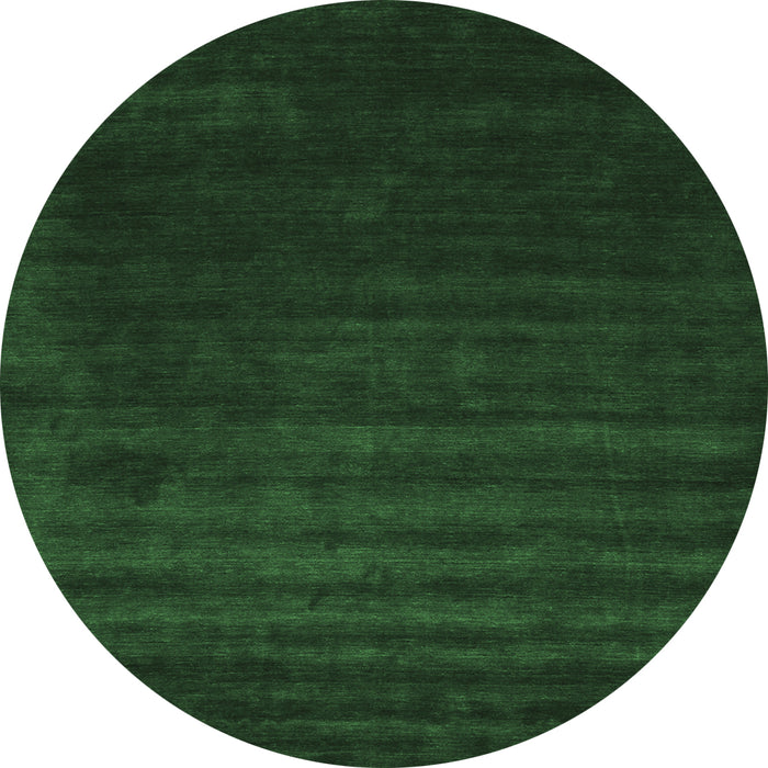 Round Abstract Emerald Green Contemporary Rug, con24emgrn