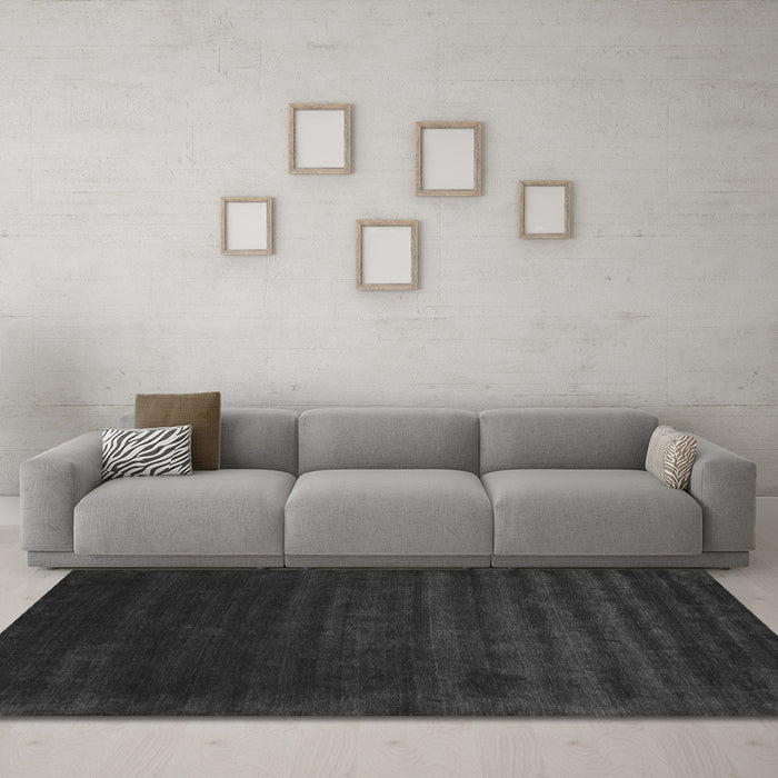 Machine Washable Abstract Gray Contemporary Rug in a Living Room,, wshcon24gry