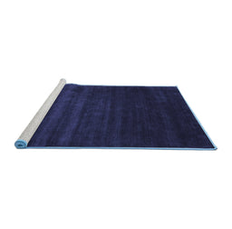 Sideview of Machine Washable Abstract Blue Contemporary Rug, wshcon24blu