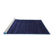 Sideview of Machine Washable Abstract Blue Contemporary Rug, wshcon24blu