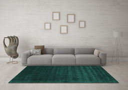 Machine Washable Abstract Turquoise Contemporary Area Rugs in a Living Room,, wshcon24turq
