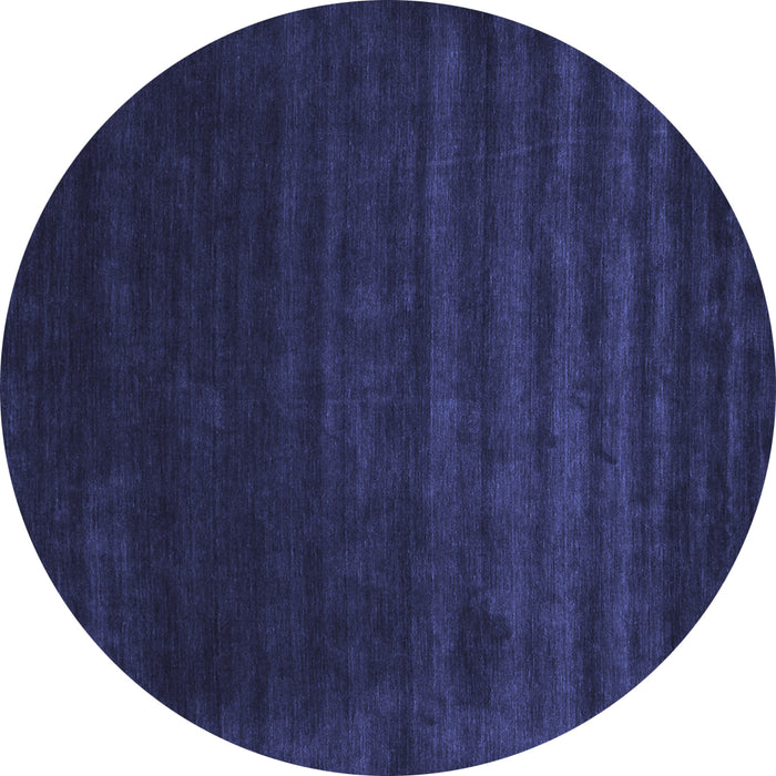 Round Abstract Blue Contemporary Rug, con24blu