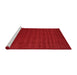 Serging Thickness of Machine Washable Contemporary Red Rug, wshcon25