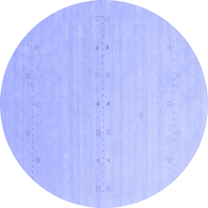 Round Solid Blue Modern Rug, con2500blu