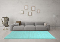 Machine Washable Solid Light Blue Modern Rug, wshcon2500lblu