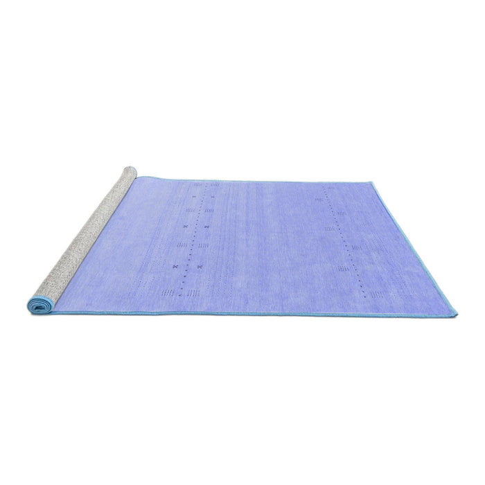 Sideview of Machine Washable Solid Blue Modern Rug, wshcon2500blu