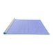 Sideview of Machine Washable Solid Blue Modern Rug, wshcon2500blu