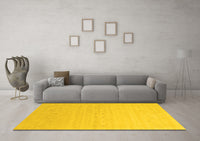 Machine Washable Solid Yellow Modern Rug, wshcon2500yw