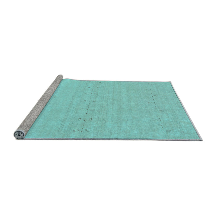 Sideview of Machine Washable Solid Light Blue Modern Rug, wshcon2500lblu