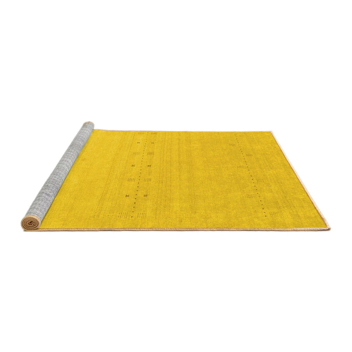 Sideview of Machine Washable Solid Yellow Modern Rug, wshcon2500yw