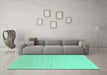 Machine Washable Solid Turquoise Modern Area Rugs in a Living Room,, wshcon2500turq