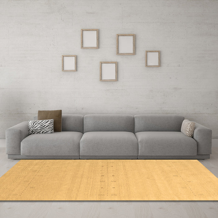 Machine Washable Solid Brown Modern Rug in a Living Room,, wshcon2500brn