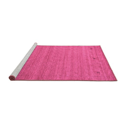 Sideview of Machine Washable Abstract Purple Contemporary Area Rugs, wshcon2501pur