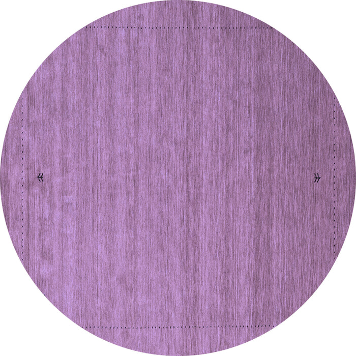 Round Abstract Blue Contemporary Rug, con2501blu