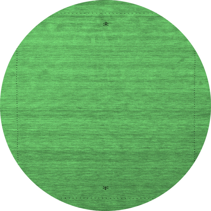 Round Abstract Emerald Green Contemporary Rug, con2501emgrn