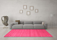 Machine Washable Abstract Pink Contemporary Rug, wshcon2501pnk