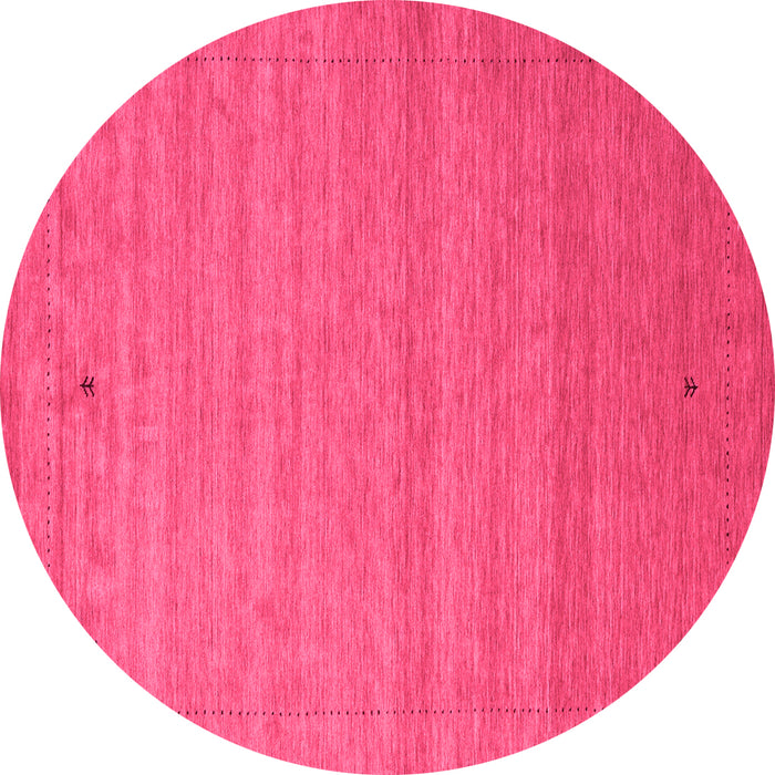 Round Abstract Pink Contemporary Rug, con2501pnk