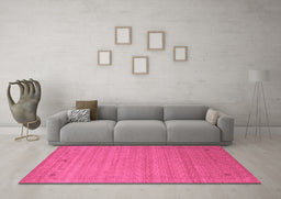 Machine Washable Abstract Purple Contemporary Area Rugs in a Living Room, wshcon2501pur